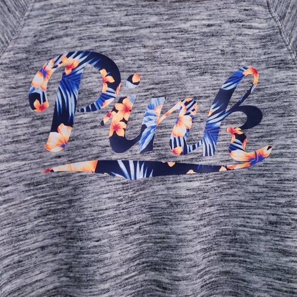 Pink Victoria Secrets Women's Scoop Neck Logo Sweat Shirt Gray XS - Picture 4 of 6